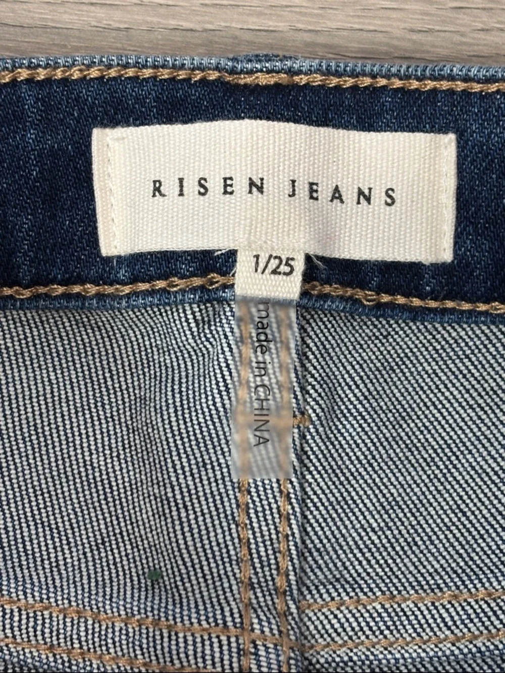 Risen Tummy Control High Rise Distressed Straight Jeans - size 1/25 NWT - Picture 8 of 9